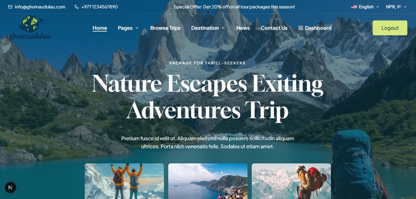 Ghumaudulau – Travel Booking Platform